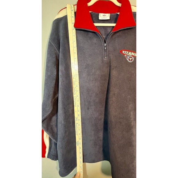 Y2K Tennessee Titans NFL Fleece 1/4 Zip Pullover Mens Large Blue Red Logo - Picture 10 of 14